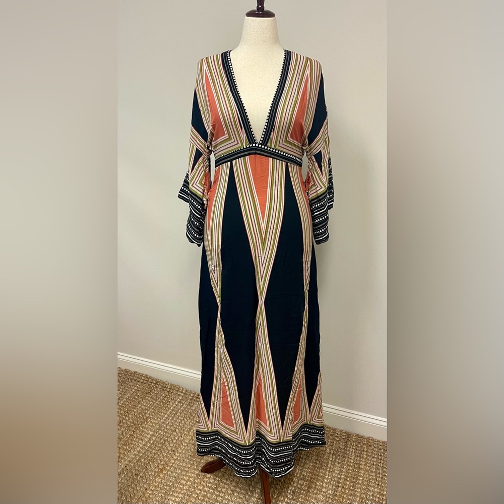 Lulu's Black and Pink Geometric Maxi Dress - Picture 5 of 5